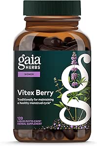 Gaia Herbs Vitex Berry - Kadınlar için Hormon Dengesi ve Fertness - Erkekler için Sağlıklı Progesterone - 120 Vegan Caps (60-Day Supply)