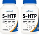 Nutricost 5-HTP 100 mg, 240 Vegetarian Capsules (5-Hydroxytryptophan) - Non-GMO & Gluten Free (2 Şişe)