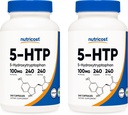 Nutricost 5-HTP 100 mg, 240 Vegetarian Capsules (5-Hydroxytryptophan) - Non-GMO & Gluten Free (2 Şişe)