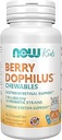 NOW Foods Supplements, BerryDophilus™ with 2 Billion, 10 Probiotic Strains, Xylitol Sweetened, Strain Verified, 60 Chewables, packaging may vary