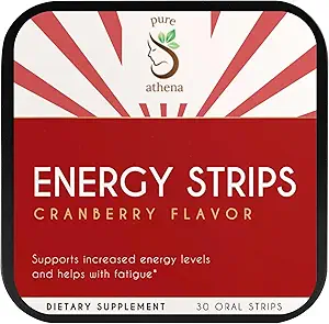 Natural Energy Strips – Cranberry Green Τσάι καφεΐνη με L-Θεανίνη & Βιταμίνη B12 – Γρήγορη διάλυση στοματικές ταινίες για εστίαση, αντοχή & ενέργεια – Vegan, ζάχαρη-ελεύθερο, 30 Count