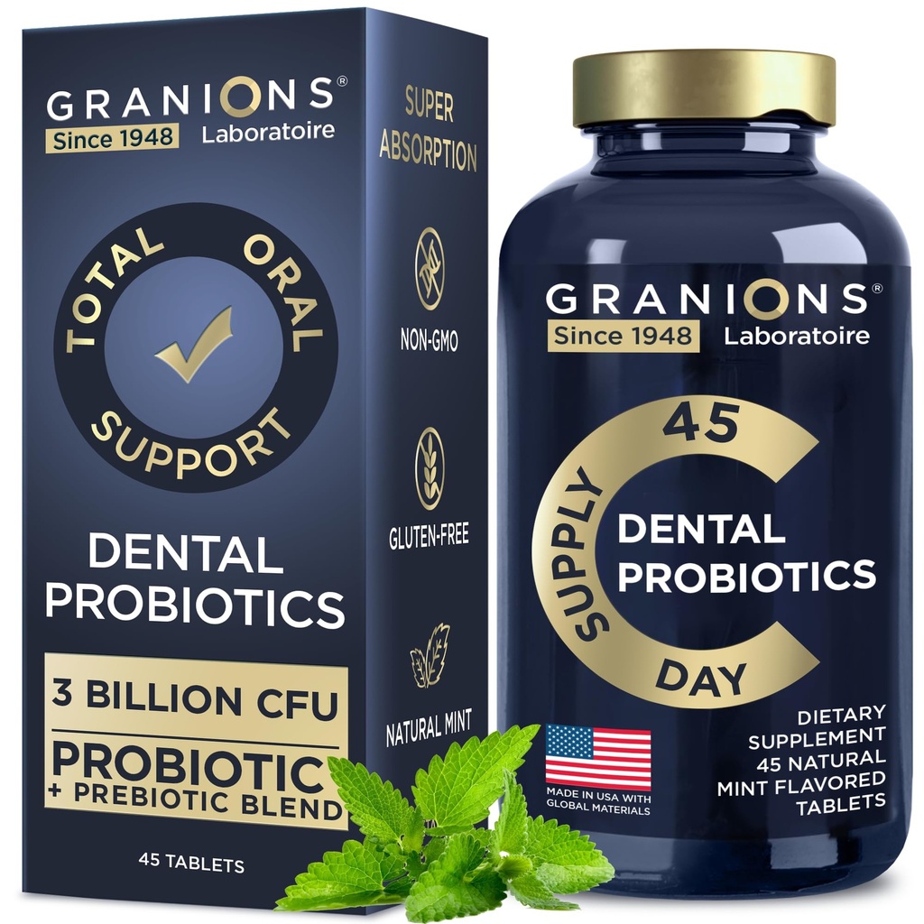 Diş ve Gums için Diş Probiyotikleri - Fresh Breath Lactobacillus Salivarius Probiyotik for Women and Men - Oral Probiyotiks for Mouth Bad Breath Dental Probiyotik for Mouth Health - 45 Mint Tabletleri