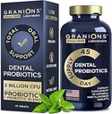 Diş ve Gums için Diş Probiyotikleri - Fresh Breath Lactobacillus Salivarius Probiyotik for Women and Men - Oral Probiyotiks for Mouth Bad Breath Dental Probiyotik for Mouth Health - 45 Mint Tabletleri