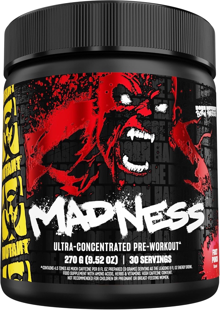 Mutant Deli | Pre Workout Toz Performansı ve Pump Mix L-Citrulline, Beta-Alanine, Taurine, L-Tyrosine | 270G (9.52 OZ) 30 Hizmet | Meyve