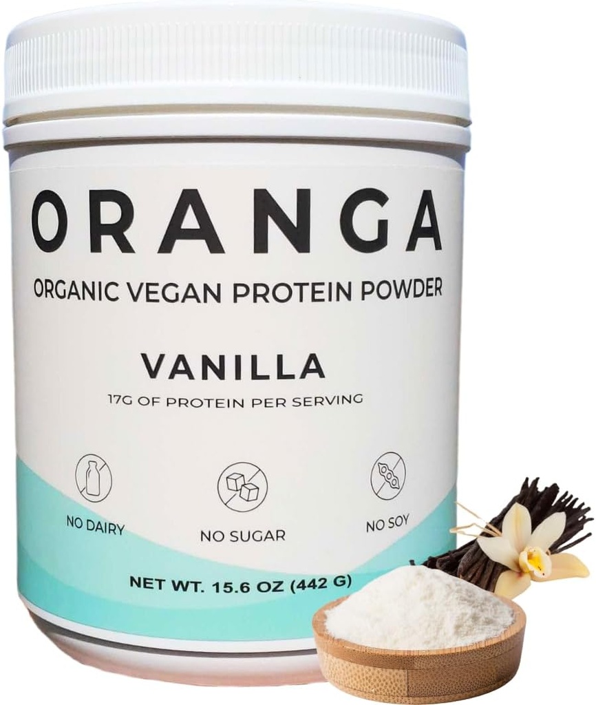 Organik Plant-Based - Rice, Pea, Riley Tohum proteini - Vanilla - Digestive Enzymes dahil, Hiçbir Katkı, Süt-Free, Soy-Free, Keto-Friendly, Gluten-Free, Non-GMO - 17 Hizmetler (442g)