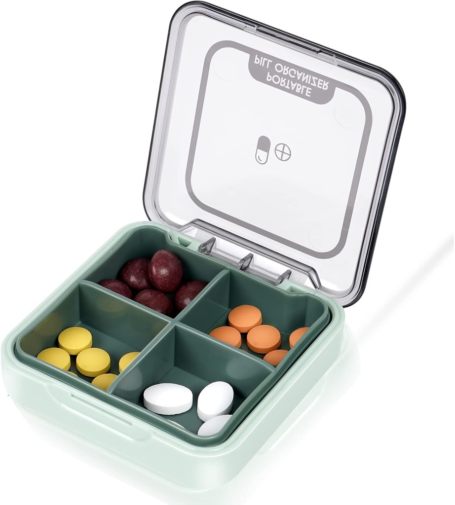 Günlük Pill Organize Vitaminr Planlayıcı Portreatif Tıp Kutusu, Seyahat Karşılaştırmaları Pill Organize Kutu, Moisture Kanıt Küçük Pill Case for Pocket Purse Daily Pill Holder