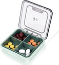 Daily Pill Organizer Vitamin Planner Portable Medicine Box, Travel Compartments Pill Organizer Box, Moisture Proof Small Pill Case for Pocket Purse Daily Pill Holder Container for Medicine Vitamin