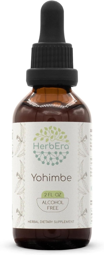 HerbEra Yohimbe B60 Εκχύλισμα χωρίς αλκοόλη Βάμμα βοτάνων, Wildcrafted Yohimbe (Pausinystalia yohimbe) Αποξηραμένος Φλοιός (2 fl oz)