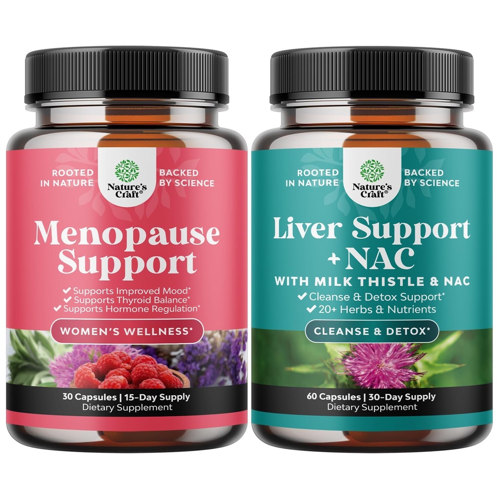 Dong Quai Vitex Chaste Berry & Black Cohosh ve Liver Support NAC - Milk Thistle N Acetyl Cysteine with Turmeric, Choline, Dandelion & L-Glutathione