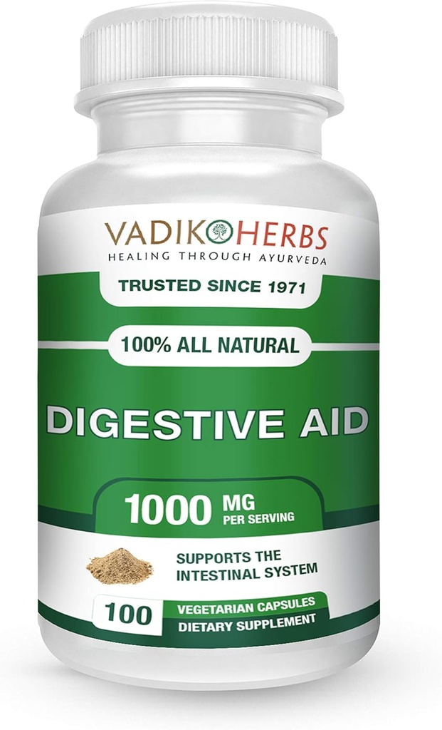 Sertifikalı Organik Vadik Herbs Digestive Aid Herbal Diyetsel Supplement | Intestinal System için Destekler, Normal Bowel Fonksiyonlu (1 Pack)
