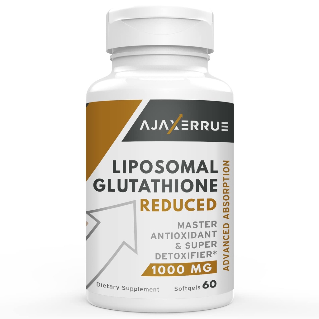 Liposomal Glutathione 1400 mg – 1000mg Reduced GSH + Vitamin C + Hyaluronic Acid – High Absorption Antioxidant Softgels for Skin, Liver & Cellular Support – Non-GMO, 60 Softgels