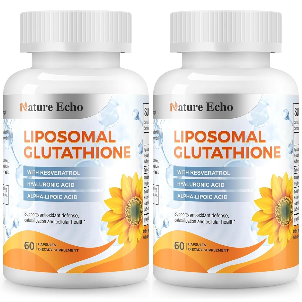 Liposomal Glutathione 1200mg with Resveratrol & ALA - Triple-Action Antioxidant for Cellular Defense, Skin Brightening & Heavy Metal Detox - Vegan Non-GMO, 120 Capsules