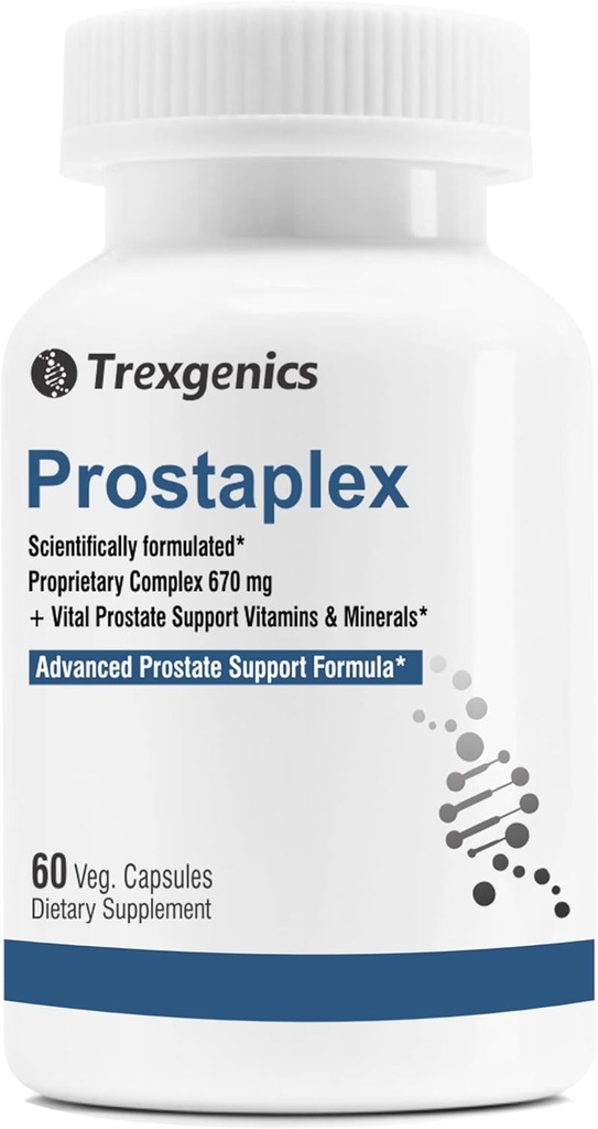 Trexgenics PROSTAPLEX Advanced Prostate Health with beta-sitosterol, Saw Palmetto Sting Nettle pygeum Candy Turmeric Quercetin lycopene Selenium D3 çinko Boron ve K2-7 (60 Veg Capsules)