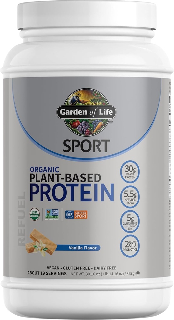 Life Organic Vegan protein Toz Probiyotiks, BCAAs, NSF sertifikalı, Gluten Free & Sport, Non GMO, Sport Protein Toz, 19 Hizmet, Vanilla