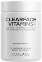 Codage Clearface Pantothenic Acid, Niacin Supplement, Βιταμίνες A, C, D3, E, Προβιοτικά, Ψευδάργυρος, Ριβοφλαβίνη, Thiamin, L-Lysine HCL & Omega-3, Niacinamide, Skin Botanical Blend - Non- GMO - 90 Κάψουλες