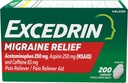 Excedrin Migraine Relief Caplets to Alleviate Migraine Belirtileri - 200 Kont