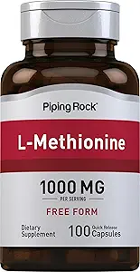Piping Rock L Methionine 1000 mg | 100 Capsules | Free Form Supplement | Non-GMO, Gluten Free