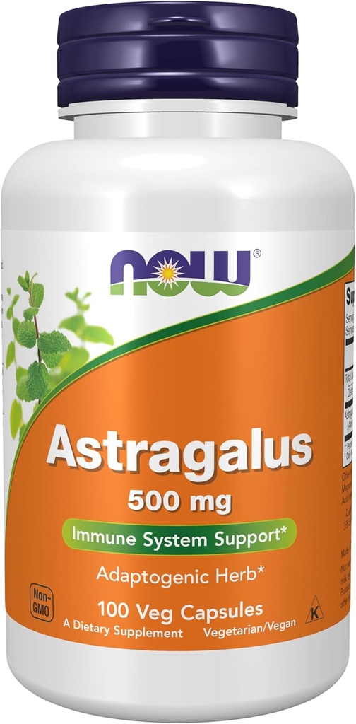 Şimdi Gıdalar Tamamlıyor, Astragalus (Astragalus membranaceus) 500 mg, Immune System Support*, 100 Capsules