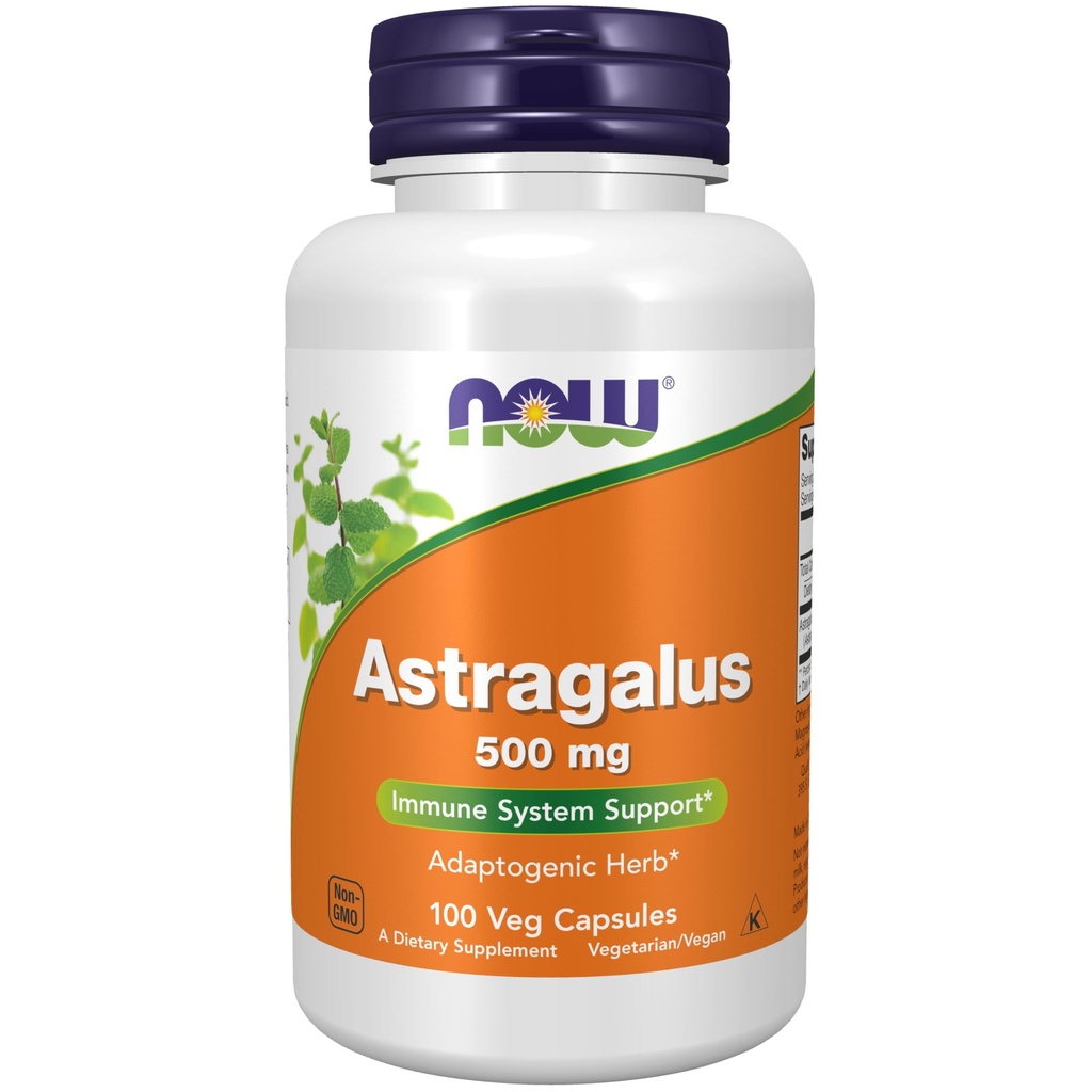 Şimdi Gıdalar Tamamlıyor, Astragalus (Astragalus membranaceus) 500 mg, Immune System Support*, 100 Capsules