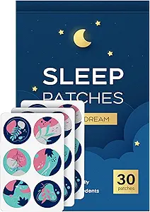 Sleep Patches, 30 Packd Deep Sleep Patches for Yetişkinler, All Natural Deep Patch, Quick Acting Materialss, for Men and Women, Easy to Use That Last All Night - Blue - 23