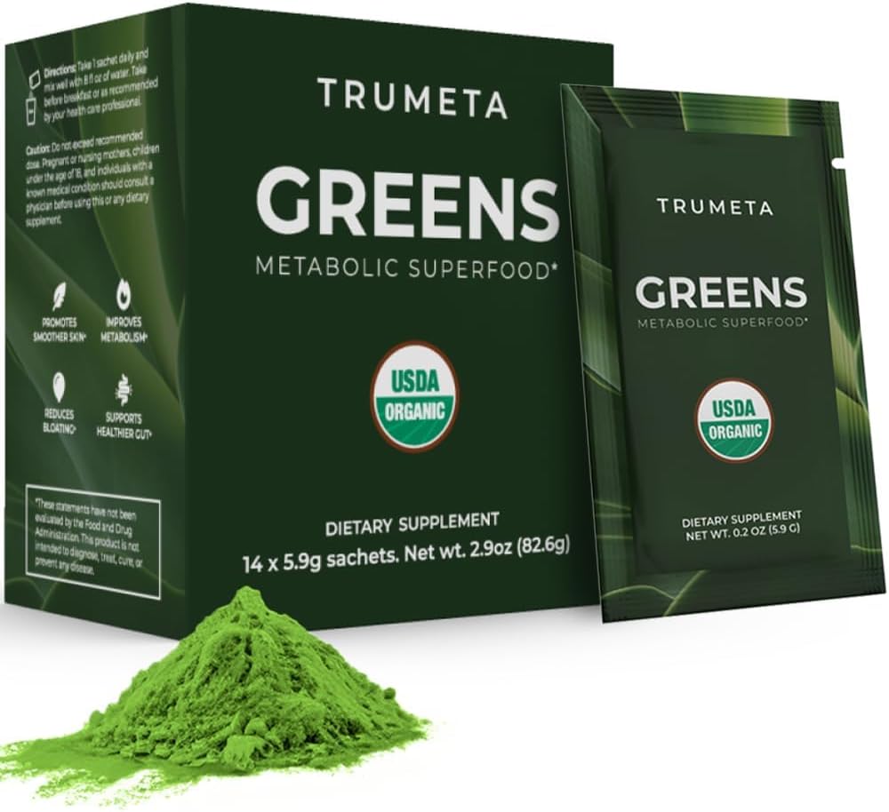 Greens Toz Seyahat Paketleri - 14 Memory için hizmet, En İyi Tadım Super Greens Toz Organik Spirulina, Goji, Beetroot, Pomegranate I Vegan, Non-GMO