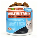 24-in-1 Taurine & Vitamin Treats for Cats with L-Lysine — Support for Joints, Coat, Digestion, Immunity and Vitality, 150-Count Multivitamin Supplement Designed Specifically for Adult and Senior Cats
