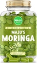 Maju Superfoods Organik Moringa Capsules, Oleifera Leaf, Ekstra-Fine Quality Moringa Leaves, pet Drumstick Tree Leaves, Organic Moringa Toz Ekstra Capsules from Plant (90 ct)