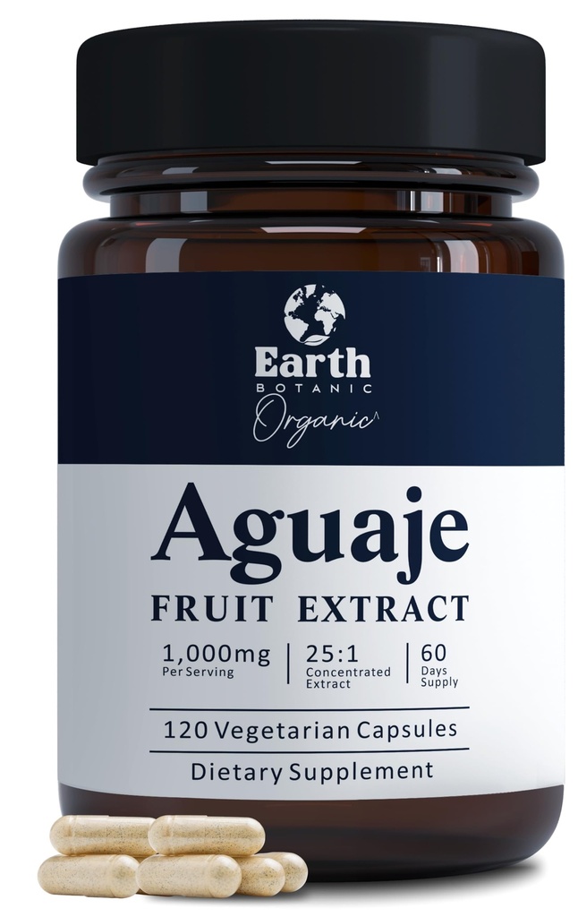 Aguaje Fruit Extract Capsules 120 Pills Buriti 1000MG Per Serving - Mauritia flexuosa - 100% Natural- Non GMO- Wild Harvested in Peru – 60 Days Supply