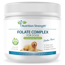 Folate για σκύλους για την προώθηση της καρδιοαγγειακής & προγεννητικής υγείας, σύνθεση υποστήριξης DNA & συντήρηση κυττάρων, φολικό οξύ για σκύλους με ψευδάργυρο, βιοτίνη, σίδηρο & βιταμίνη B12, 120 μαλακά μάσημα