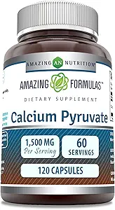 Amazing Formulasuba Pyruvate Supplement | 1500 Mg per Service | Capsules | Non-GMO | Gluten-Free | Made in USA (120 Count, 1 Pack)