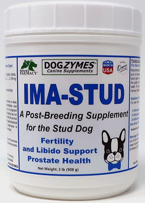 Dogzymes Ima Stud Daily Supplement Added to Food to Enhance The libido, Performance, Sperm Cell Development and Vitality of The Stud Dog(2 Pound)