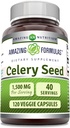 Amazing Formulas Celery Seed Extract Supplement | 1500 Mg Per | 120 Veggie Capsules | Non-GMO | Gluten-Free | Made in USA