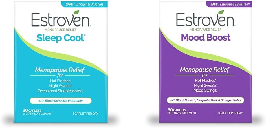 Menopause Relief için Estroven Sleep Cool, 30 Ct, Sleep Support Supplement & Mood Boost for Menopause Relief - 30 Ct. - Klinik olarak Proven Malzemeler