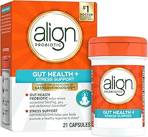 Ευθυγράμμιση Probiotic, Digestive De-Stress, Probiotic για τις γυναίκες και τους άνδρες με Ashwagandha, Βοηθά με μια υγιή απάντηση στο άγχος, χωρίς γλουτένη, χωρίς σόγια, χορτοφάγους, 50 Gummies (πακέτο των 2)