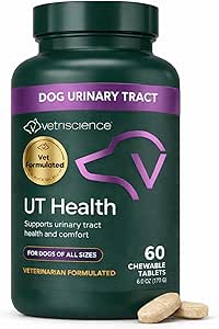 Vetri Science Quick Action UT Health Chewable Tabletler, UT Strength STAT Supplement for Dogs, Cranberry, Uva Ursi ve Chanca Piedra Soothe Urinary Tract Discomfort, Smoke, 90 Count