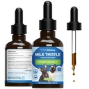 Pet Wellbeing Milk Thistle for Cats - Organic Herb, Milk Thistle Liver Detox Support, Antioxidants - NASC Certified & Vet-Formulated - 2 oz Liquid