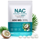 NAC Supplement (N-Acetyl Cysteine) Softgels with NAD+, Coconut Oil & MCT Oil, Non-GMO, Gluten Free, 300 Count