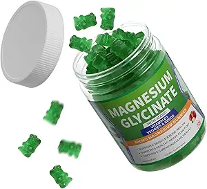 Magnezyum Glycinate Gummies 400 mg Supplements with Magnezyum Malate & Taurate | Vitamin D3 Spinach | Kale | Broccoli