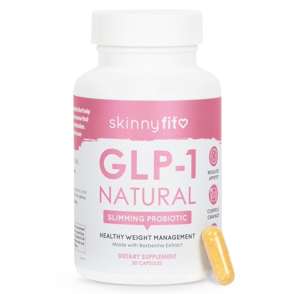 SkinnyFit - GLP-1 Natural Probiotic Supplement (30 Servings) - Weight & Fitness Goals - Cravings, Appetite & Digestion - Berberine & Probiotics - Non GMO, Gluten Free & Dairy Free - Beauty & Body Care