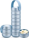 Zannaki Metal Weekly Pill Organizer, Big Travel Pill Box 7 Day, Αδιάβροχη υπόθεση ημερήσιων χαπιών με λαβή σιλικόνης, Αλουμινίου Κράμα Φορητή θήκη χαπιών για βιταμίνη, ιατρική, συμπλήρωμα, χάπια