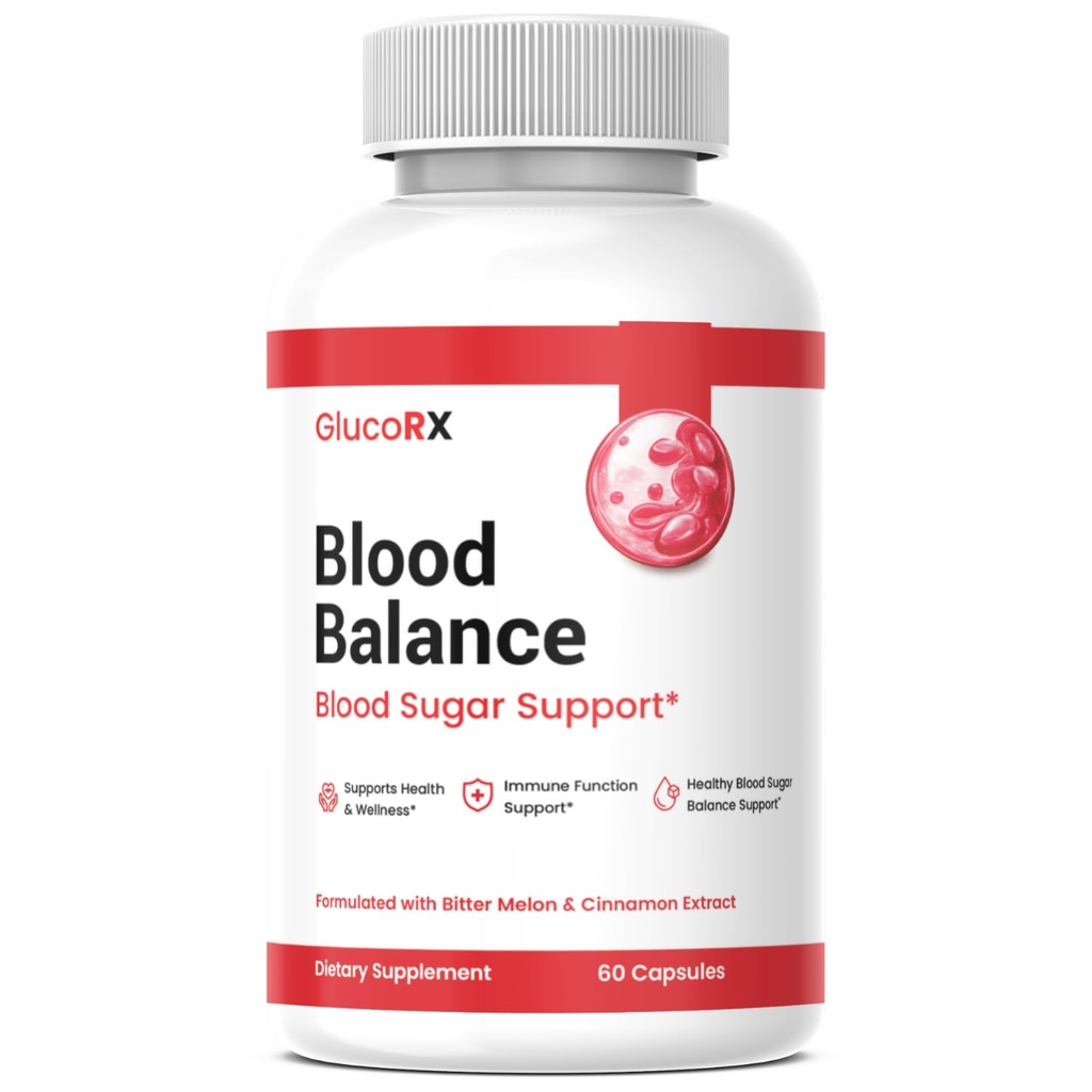 GlucoRX Blood Balance Capsules - Official GlucoRX Pills Advanced Formula Blood Support Supplement*, 60 Capsules