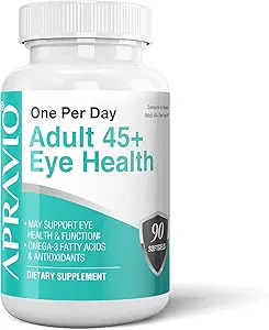 Yetişkin 45+ Eye Health Eye Vitamins w/Vitamin C, Vitamin E, çinko, Copper, & Omega-3 Fatty Asits for Vision Health & Eye Protection, 90 softgels