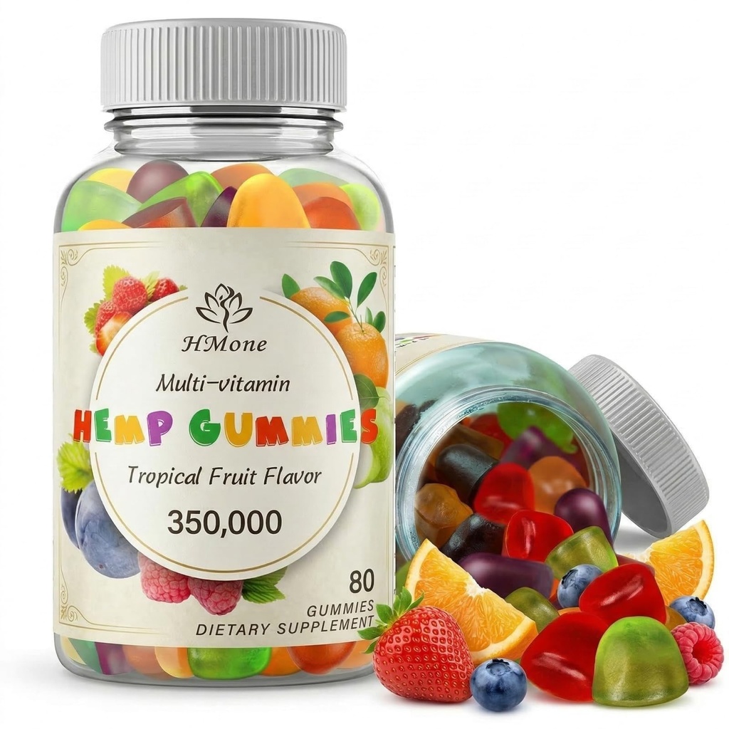 Hemp Gummies for Pain Sleep Anxiety Extra Strengthen High Potency with Pure Natural Organic Hemp Oil Extract Vegan Edible Bear Candy - Non-GMO Vegan Low Sugar
