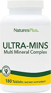 NaturesPlus Ultra-Mins - 180 Tablet - Multi Mineral Kompleksi, Demir, Magnezyum & çinko - Vegan, Gluten Free - 90 Hizmetler