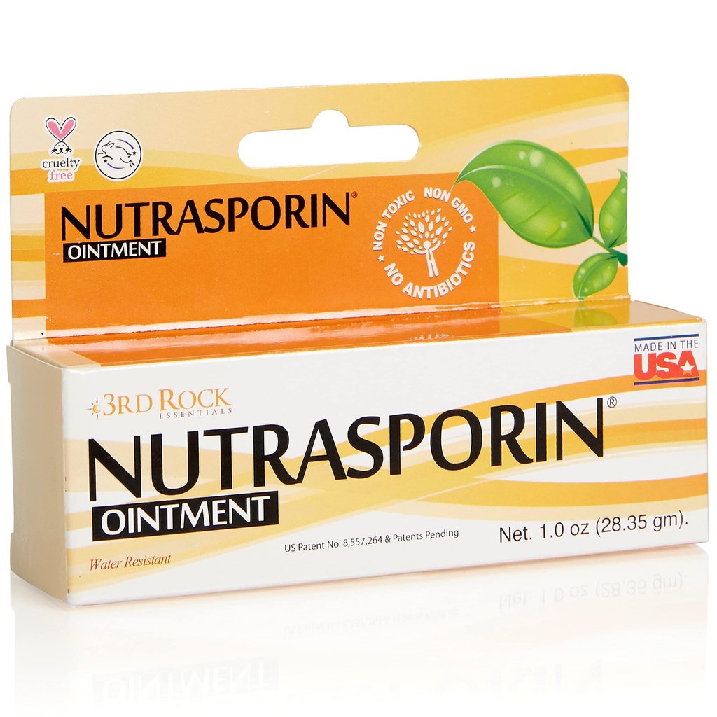 3rd Rock Essentials Nutrasporin Water-Resistant Silver Ointment, Petroleum-Free Non-Antibiotic First Aid Skin Protectant for Cuts, Scrapes, Burns & Dry Skin, 1 oz