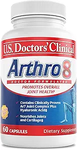 Clinical Arthro8 γιατρών ΗΠΑ - Doctor-Formulated Joint Supplement + Hyaluronic Acid + Turmeric & Collagen for Flexibility, Mobility, & Strong Cartilage - 60 Κάψουλες - 15/30-Day Supply