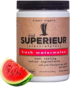 Superieur Electrolytes – Plant Based Electrolyte Supplement w/Sea Minerals for Hydration & Recovery – Keto Friendly, Non-GMO, Zero Sugar, Vegan Health Sports Drink Toz – Watermelon (70 hizmet)