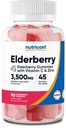 Nutricost Elderberry Gummies with Vitamin C & Bora 90 Gummies - Gluten Free, Vegetarian