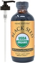 PRIME NATURAL Organik Siyah Tohum Petrol 16oz - Soğuk Baskısız Yüksek Senmoquinone 1.7% USDA Sertifikalı - Türk Kökeni Potent Nigella Sativa Sıvı - Vegan Omega 3 6 9, Antioksit