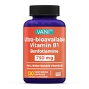 VANI 750MG Μπενφοτιαμίνη με B1, 5X Χρόνος Λίπος & Διαλυτό νερό Συμπλήρωμα θειαμίνης B1 – Δοκιμασμένο τρίτο μέρος, Χωρίς Γλουτένη (120 κάψουλες)